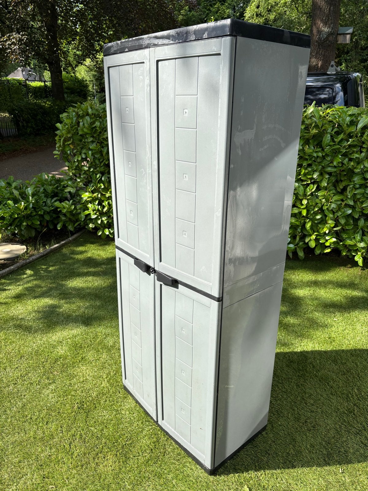 Tuinkast Kunststof opbergkast voor buiten of garage, Ophalen, Kunststof, Gebruikt, 50 tot 100 cm
