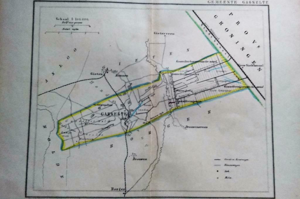46 / Gasselte / Bonnen / Drouwen  Litho Kuyper DR 1867, Ophalen of Verzenden