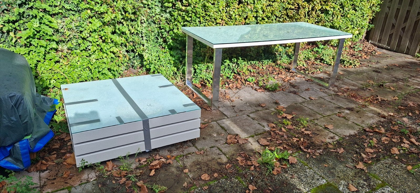 Tafel met glasplaat - als nieuw, onbeschadigd, Ophalen of Verzenden, Zo goed als nieuw, Glas