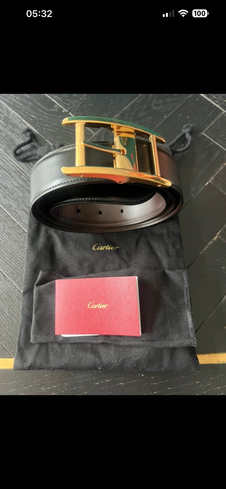 Cartier herenriem, Ophalen of Verzenden, Zo goed als nieuw, Zwart, Handtas