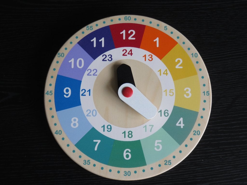 Houten leerklok, ca 25cm rond, IKEA. Als nieuw, Ophalen of Verzenden, Zo goed als nieuw, Ontdekken