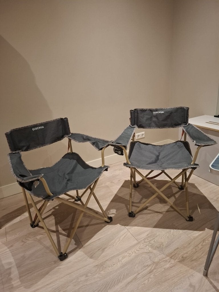 2 campingstoelen + 1 campingtafel, Caravans en Kamperen, Ophalen, Zo goed als nieuw