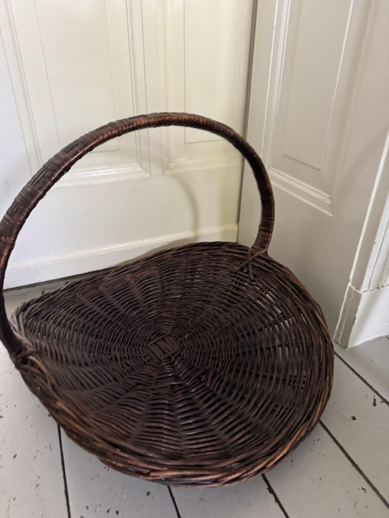 Vintage rotan plukmand lectuurmand, Ophalen of Verzenden, Riet