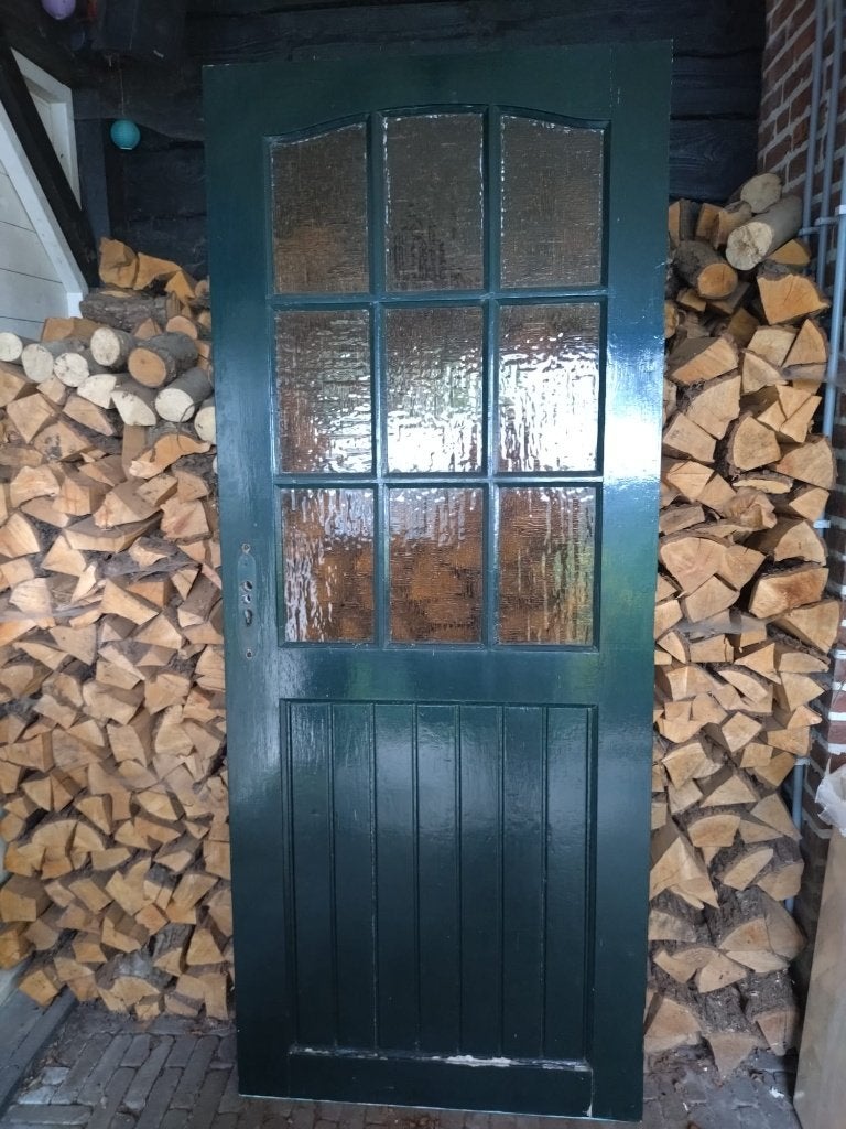 Hardhouten buitendeur, Ophalen, Gebruikt, 80 tot 100 cm, Buitendeur