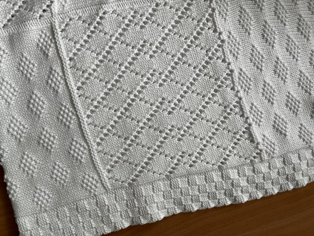Witte gebreide wiegdeken Zara Home 100x70cm - Nieuw, Jongetje of Meisje, Wit, Nieuw, Ophalen of Verzenden