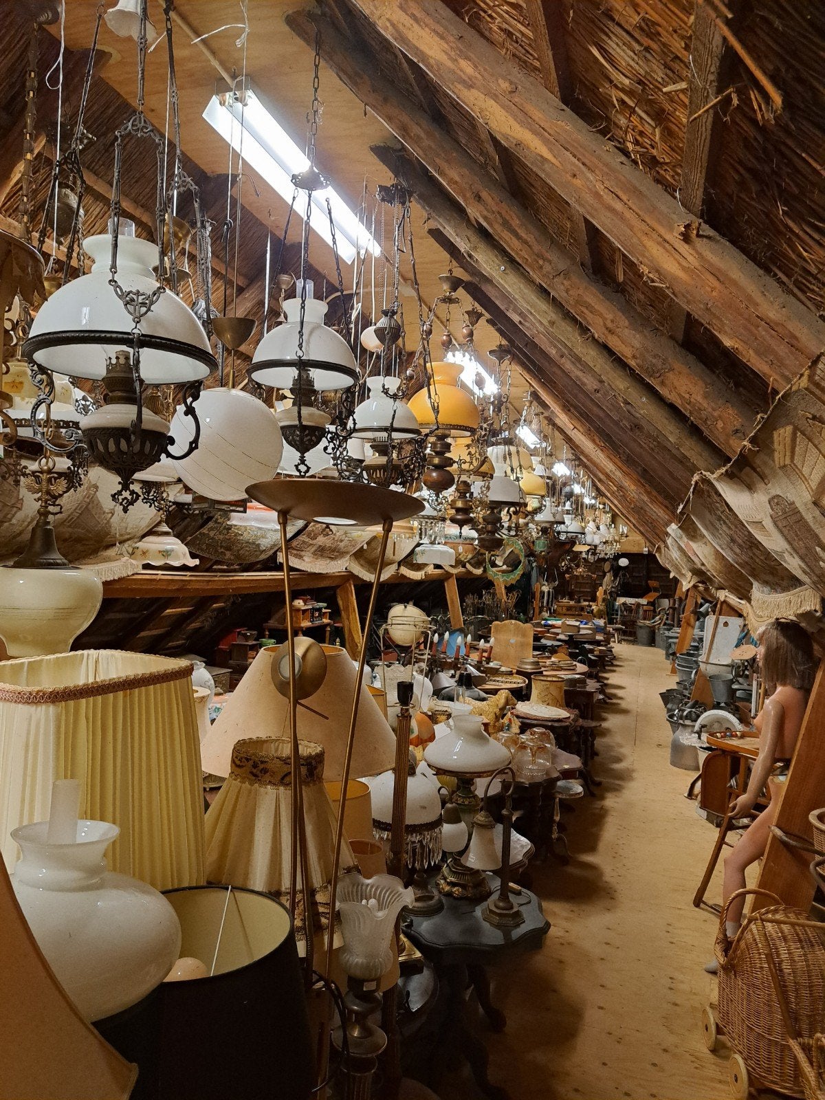 Brocante hanglampen, Ophalen