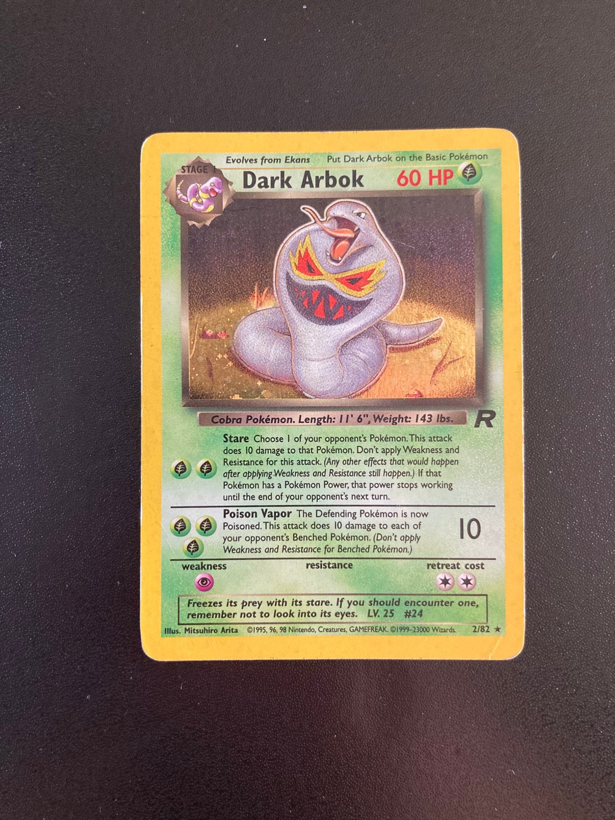 Pokemon kaart Dark Arbok Holo, Hobby en Vrije tijd, Verzamelkaartspellen | Pokémon, Ophalen of Verzenden, Zo goed als nieuw