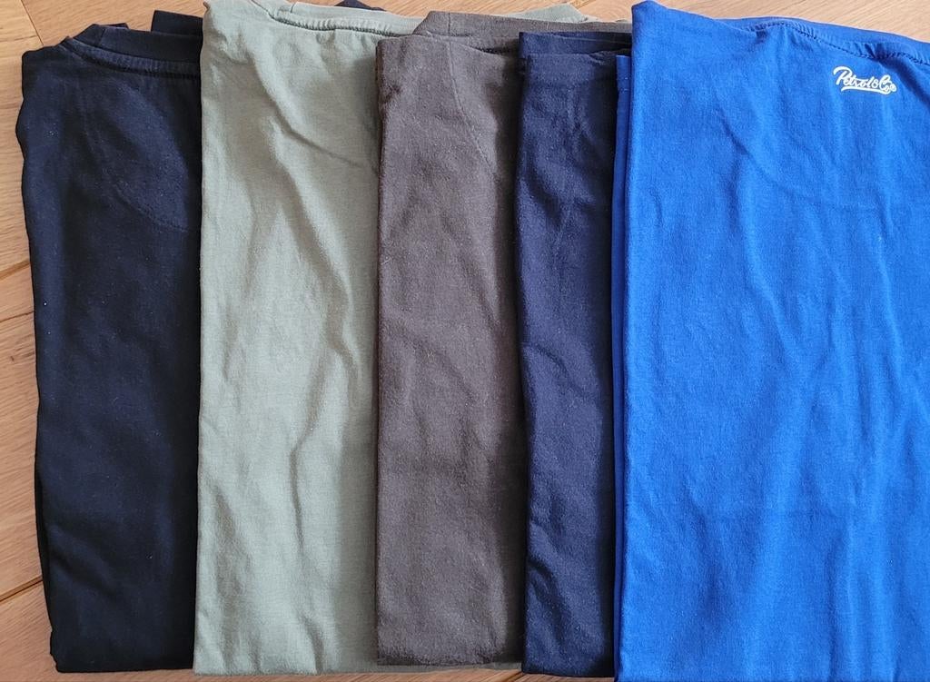 5x Petrol Industries T-shirts Maat L 100% Katoen, lange mouw, Maat 52/54 (L), Petrol Industries, Zo goed als nieuw, Verzenden