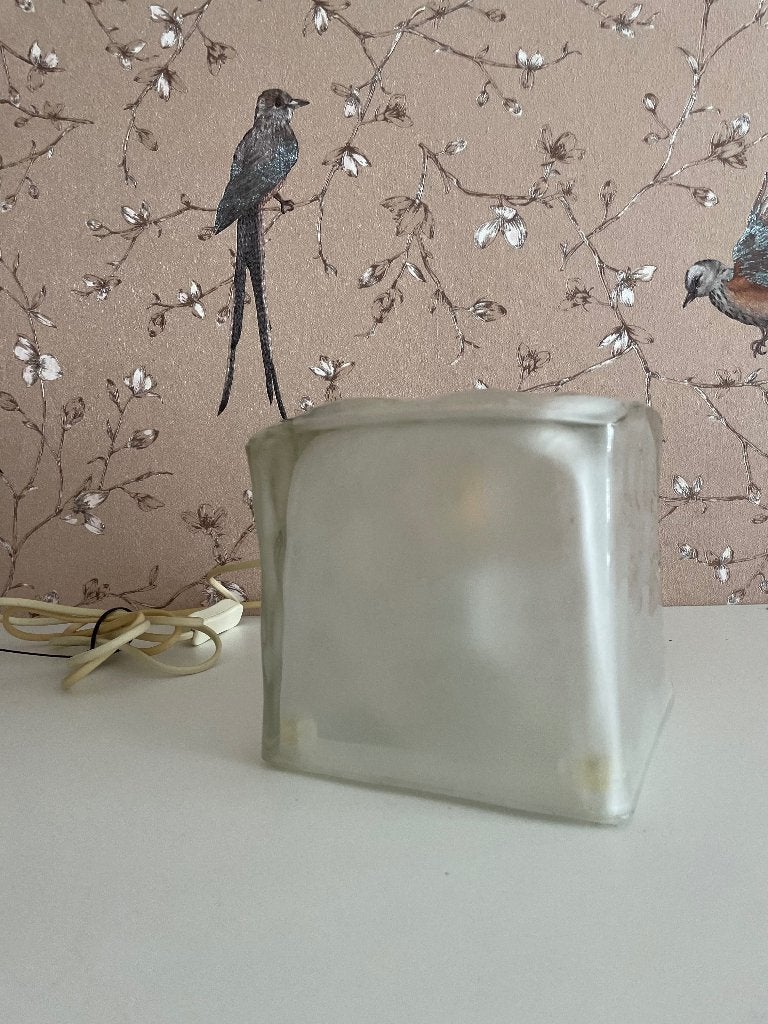 Vintage 90's IKEA Ice Cube lamp, Iviken, IJsblokjes, Design, Huis en Inrichting, Lampen | Tafellampen, Gebruikt, E14 (klein), Wit