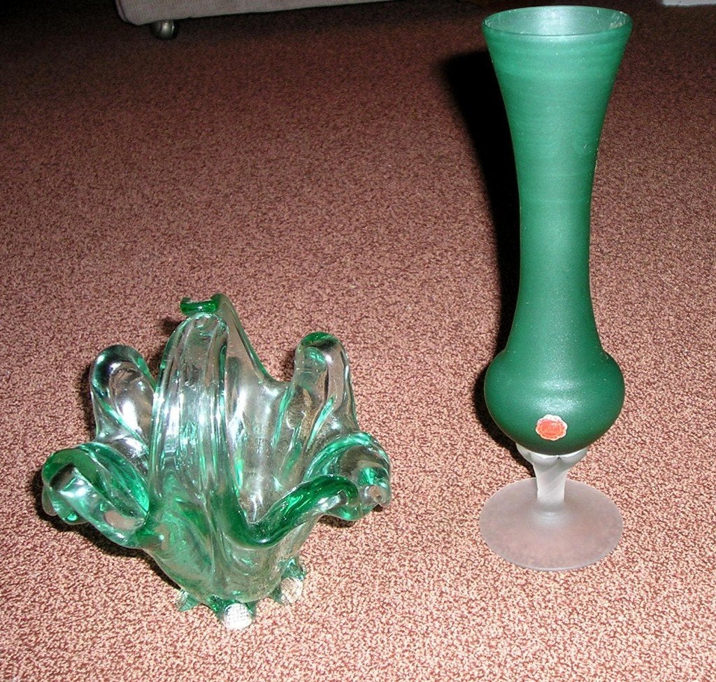 Schaal + Vaas, Ophalen of Verzenden, Zo goed als nieuw, Rond, Glas