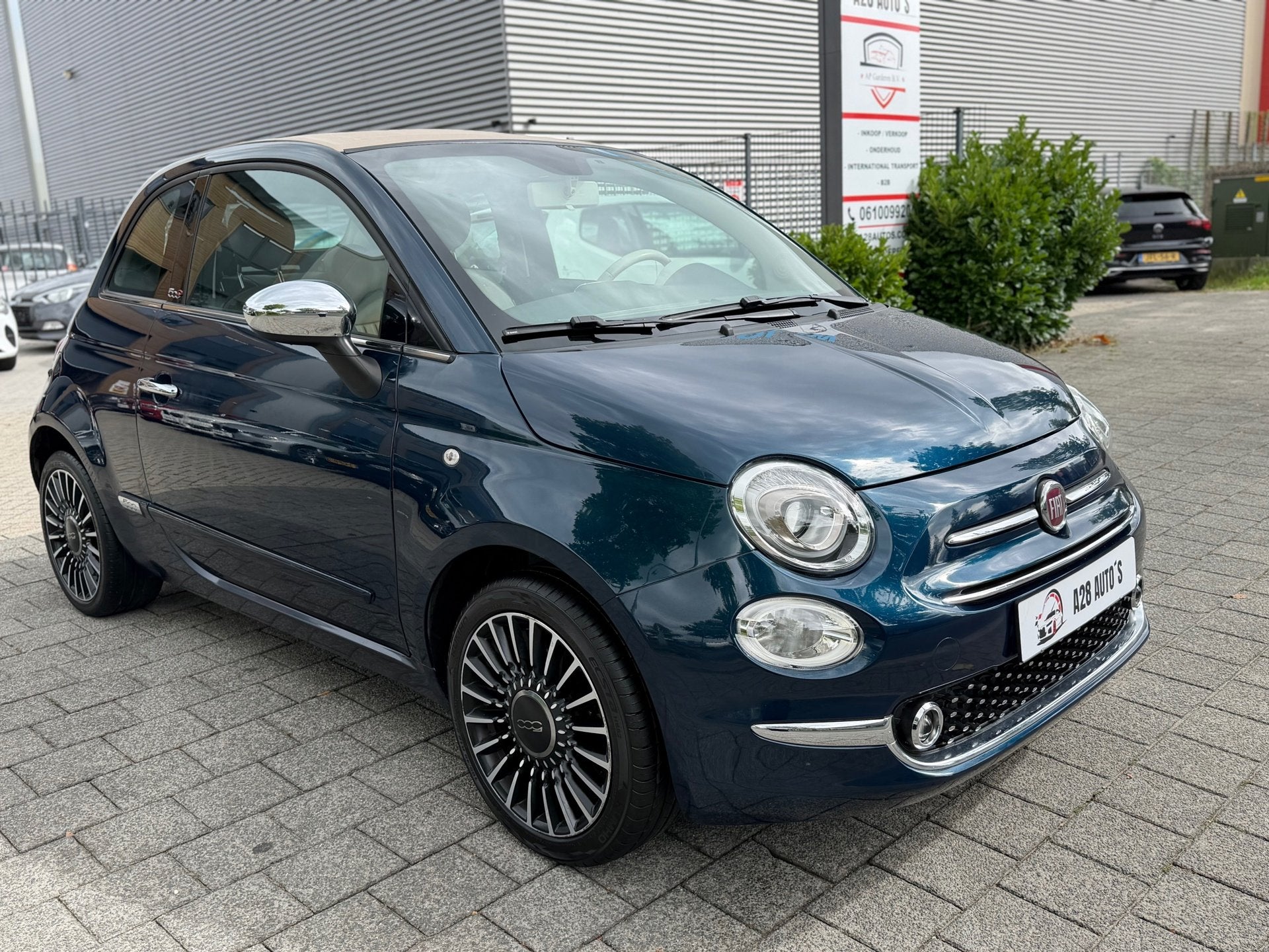 Fiat 500 1.2|Cabrio|Display|Automaat|Cruise contr|Airco, Gebruikt, 4 cilinders, Leder, Bedrijf