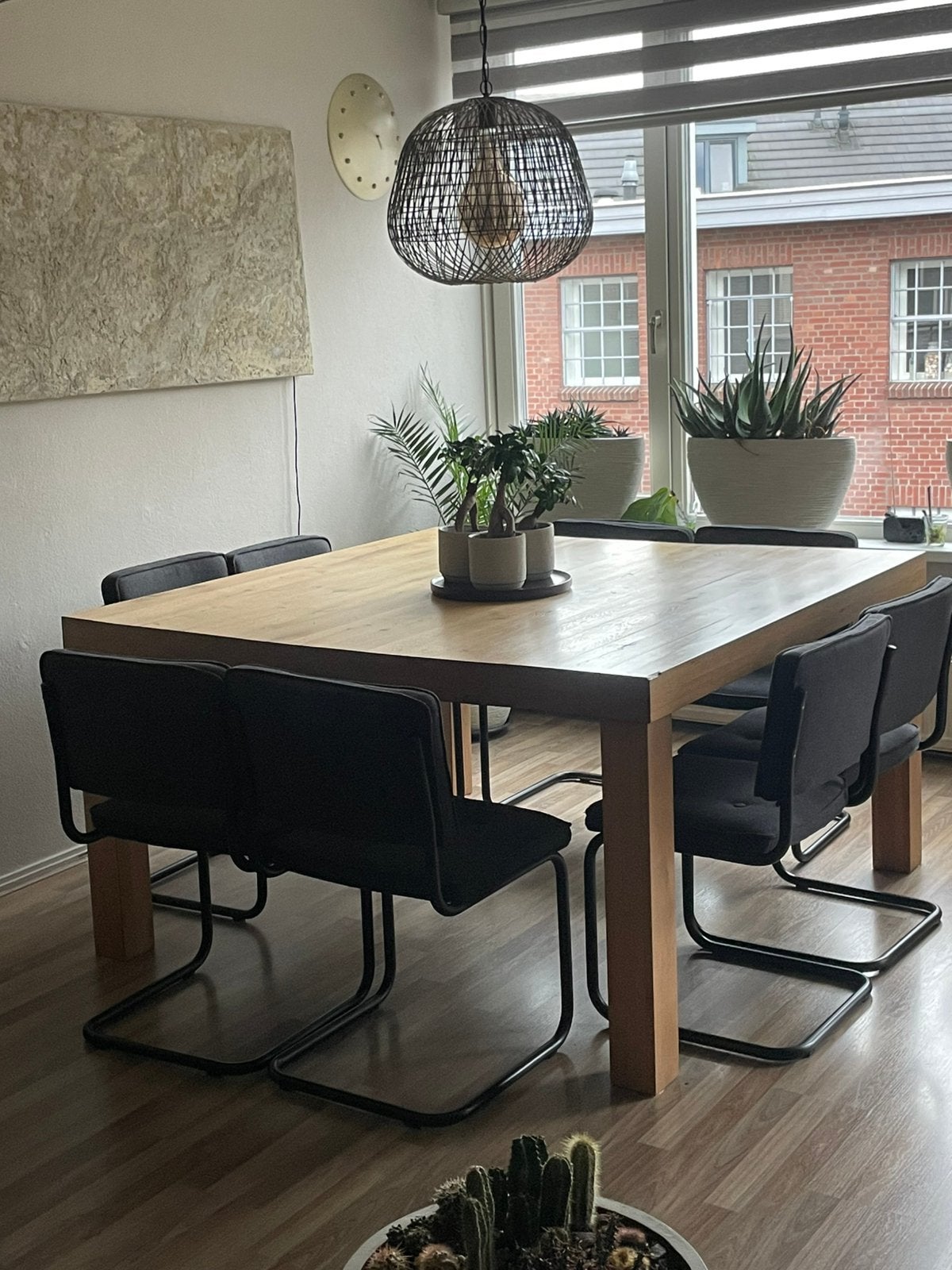 Eetkamer tafel en 8 stoelen., Ophalen, Gebruikt, Vijf personen of meer, 100 tot 150 cm