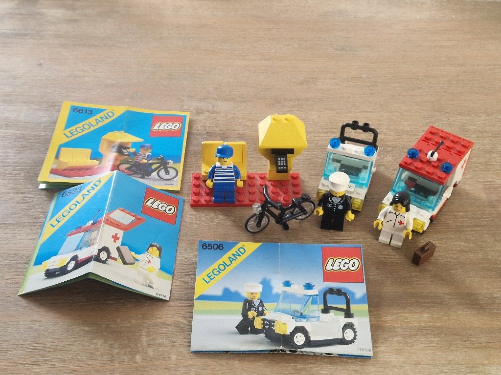 Lego 6613, 6523 en 6506: Classic City, Ophalen, Gebruikt, Inclusief instructies, Lego
