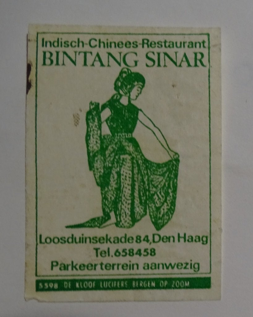 BINTANG - SINAR    Chinees Restaurant    DEN HAAG, Verzenden, Gebruikt, Luciferdoosjes of -merken