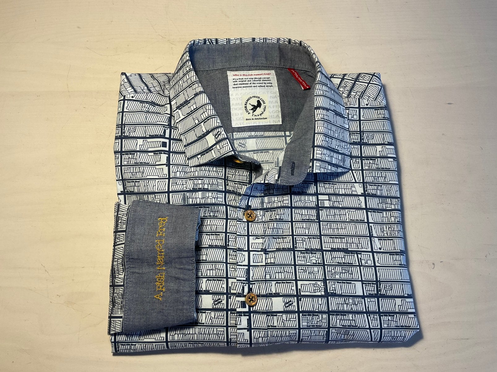 A Fish Named Fred maat 3XL voor welke look je ook gaat, Ophalen of Verzenden, Zo goed als nieuw, Blauw, Overige halswijdtes