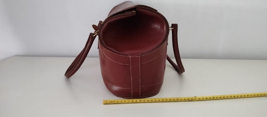 K707 Franse jaren 60 DOKTERSTAS bruin leder, Sieraden, Tassen en Uiterlijk, Tassen | Reistassen en Weekendtassen, 40 tot 60 cm
