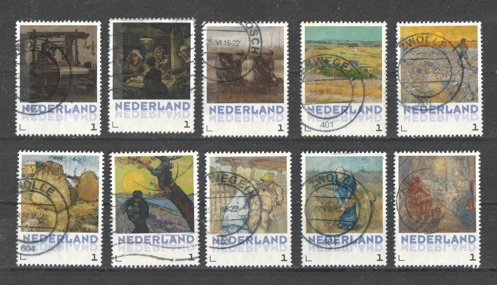 24 B serie Vincent van Gogh 2015, Postzegels en Munten, Ophalen of Verzenden, Na 1940, Gestempeld