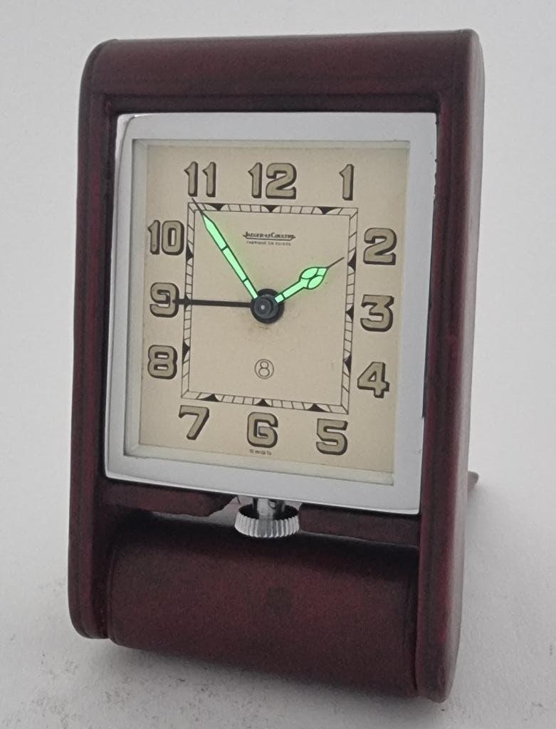 Jaeger leCoultre 8-days alarm travel clock 1920’s 695, Antiek en Kunst, Antiek | Klokken, Ophalen