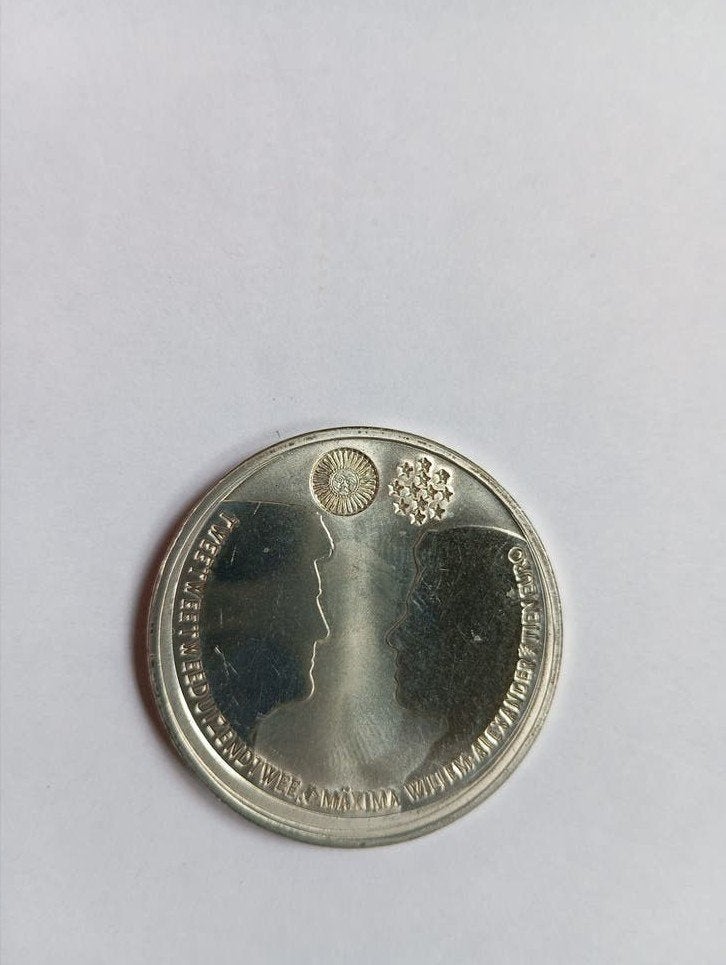 10 euro zilver 2- 02- 2002 Willem-Alexander & Máxima Beatrix, Ophalen of Verzenden, Koningin Beatrix, Euro's, Zilver