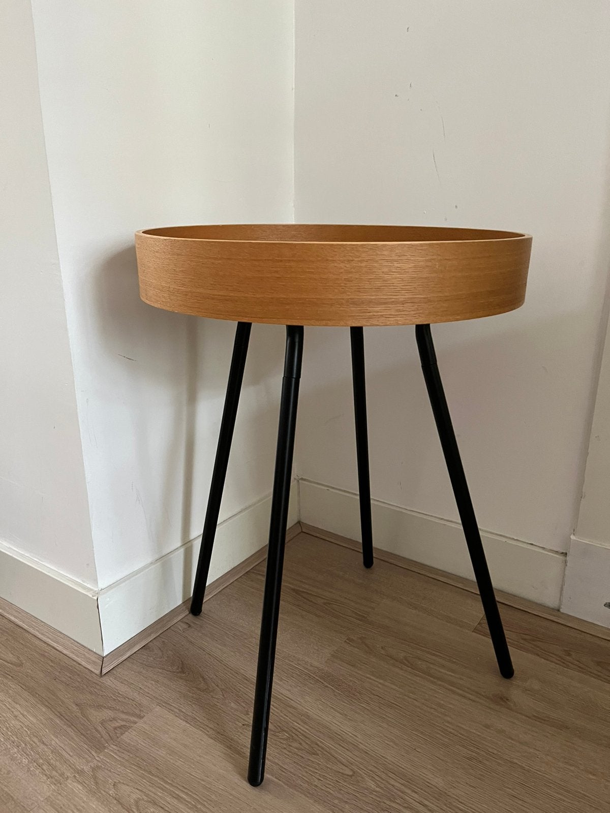 Zuiver Oak Tray bijzettafel / plantentafel, Gebruikt, 50 tot 100 cm, Rond, Ophalen of Verzenden