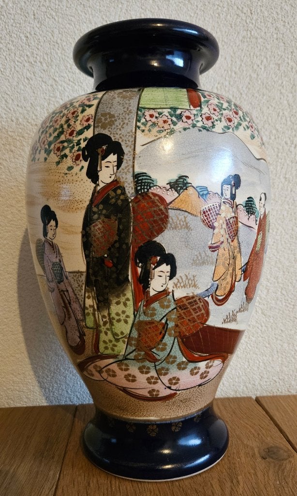 Satsuma Meiji Japanse vaas, begin 20e eeuw 30 cm hoog, gaaf!, Antiek en Kunst, Antiek | Vazen, Ophalen