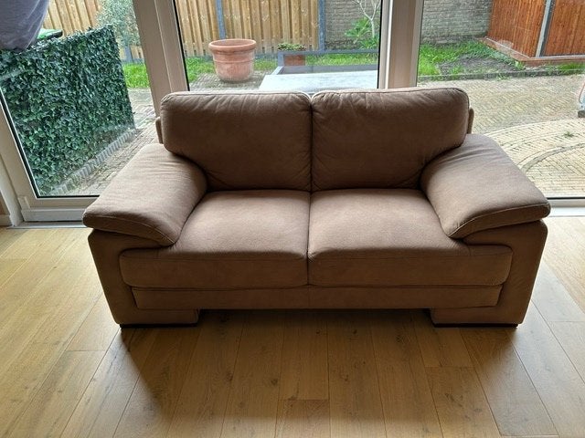 2-zits bank Manta Fabrik Sand 180x85, Ophalen, Zo goed als nieuw, 75 tot 100 cm, Rechte bank