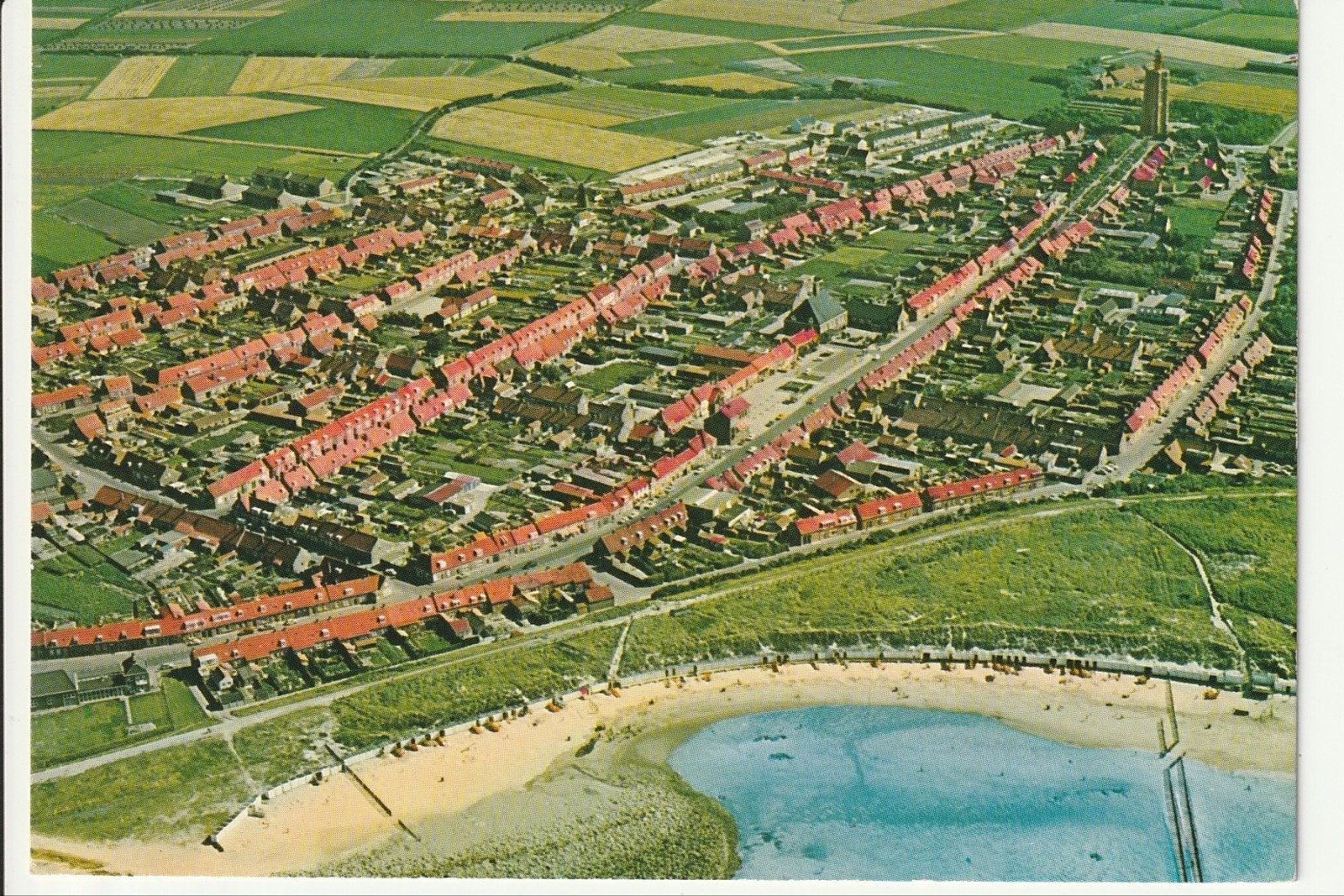 WESTKAPELLE PANORAMA DORP STRAND LUCHTFOTO, Ophalen of Verzenden, 1960 tot 1980, Ongelopen, Zeeland