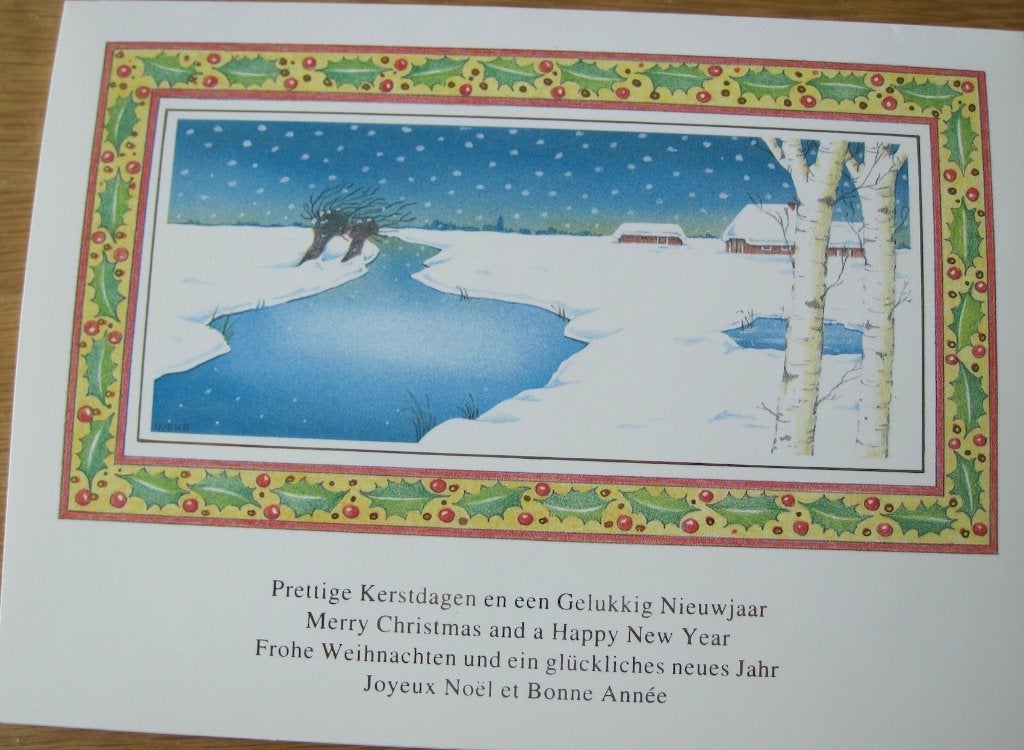 20 nieuwe dubbele kerstkaarten met winter sneeuwlandschap, Ophalen of Verzenden, Nieuw