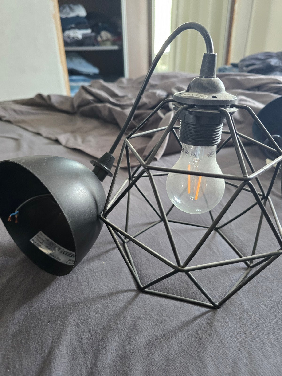 IKEA Hemma hanglamp - Zwart, geometrisch design, Ophalen, Minder dan 50 cm, Gebruikt, Minder dan 25 cm