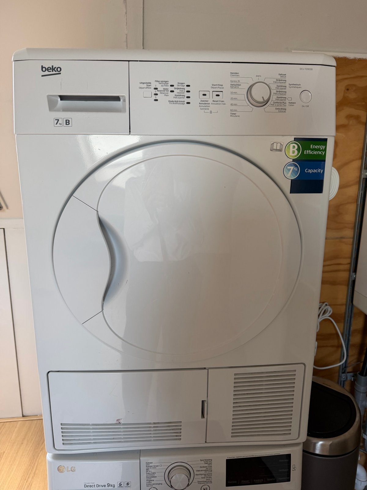 Beko droger 7kg - 8 jaar oud, droogt perfect, Witgoed en Apparatuur, 6 tot 8 kg, Gebruikt, Ophalen of Verzenden, Voorlader