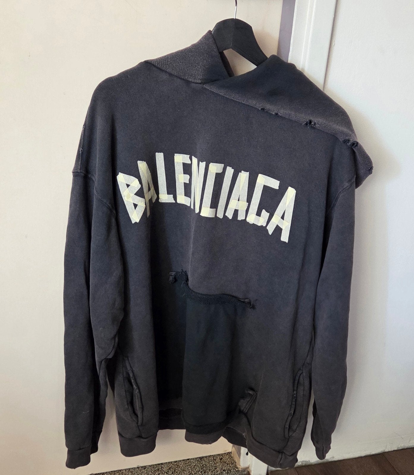 Balenciaga Hoodie, Verzenden, Zo goed als nieuw, Maat 56/58 (XL), Zwart