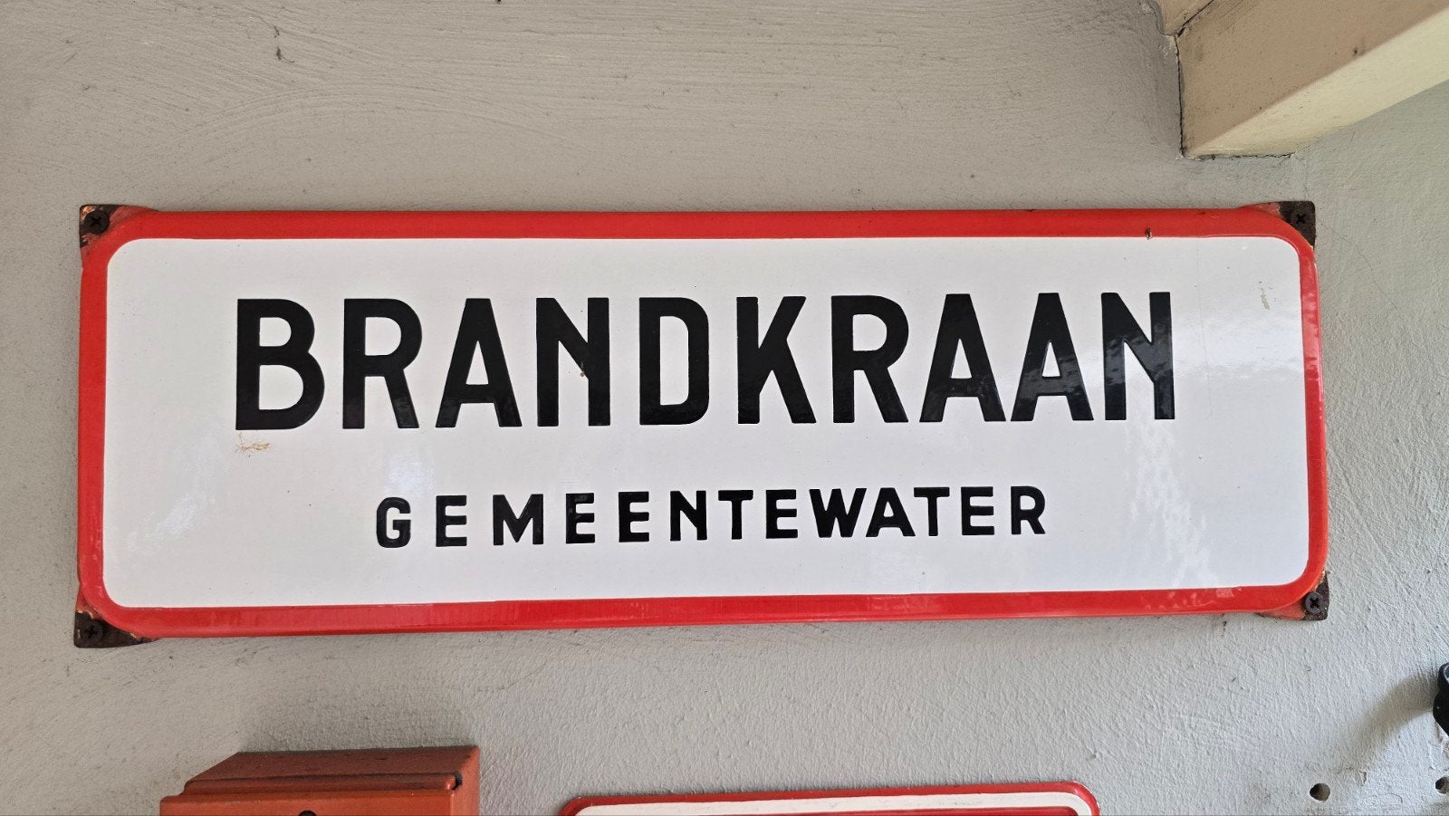 emaille bord brandkraan, Ophalen of Verzenden