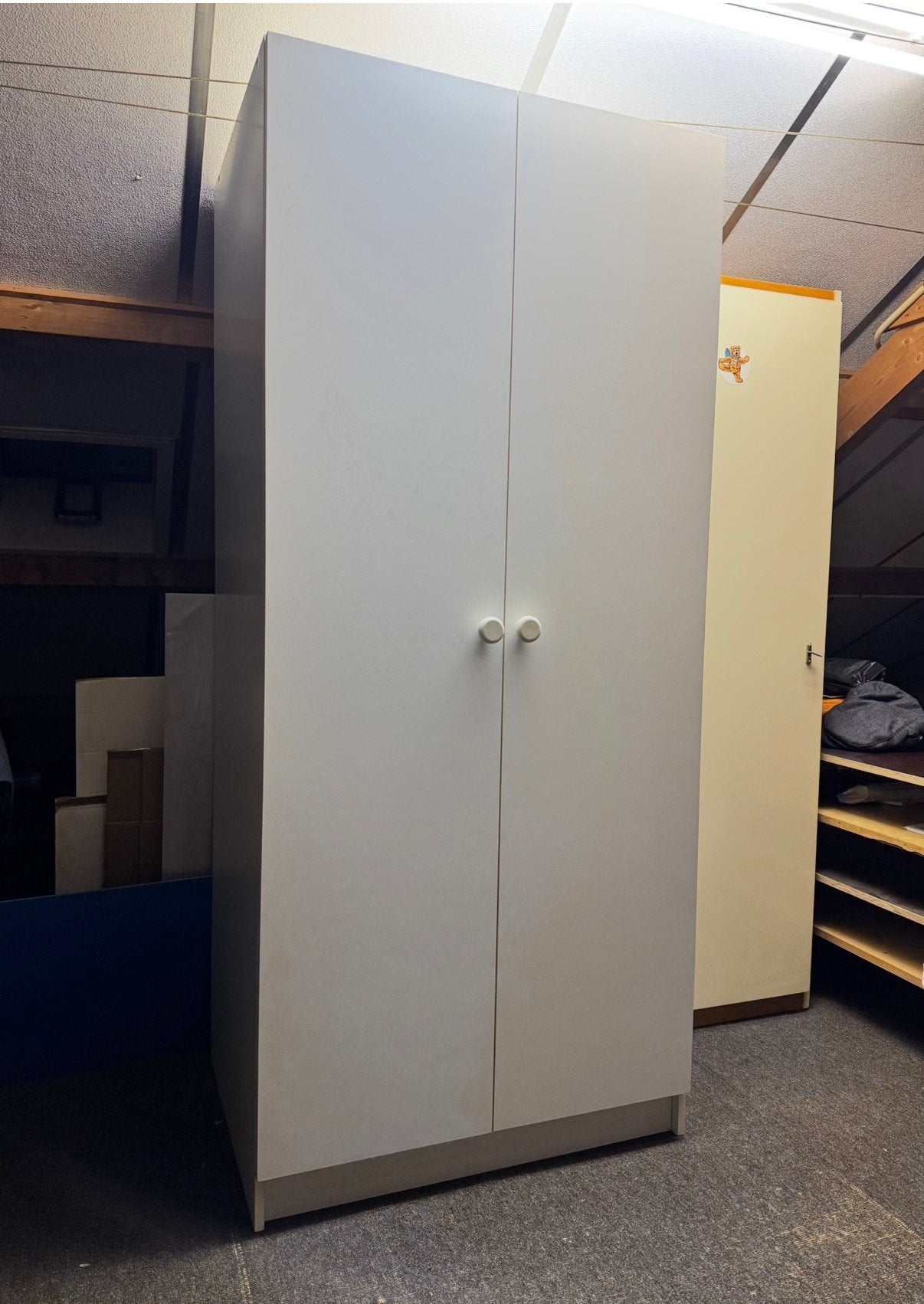 Kledingkast wit, Ophalen, Kunststof, Met plank(en), 50 tot 100 cm