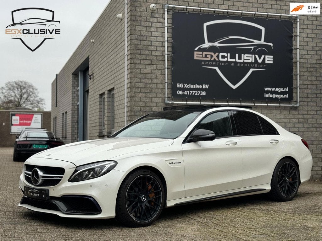 Mercedes-Benz C63 S AMG Pano/Ceramic/Carbon/Burmester/360, Auto's, Mercedes-Benz, Bedrijf, Te koop, C-Klasse, 360° camera, ABS
