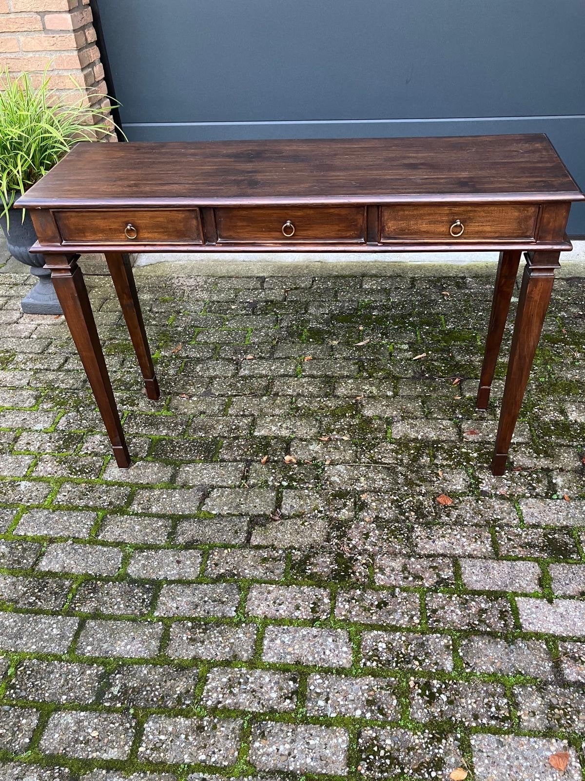 Klassieke houten sidetable met 3 lades, Ophalen of Verzenden