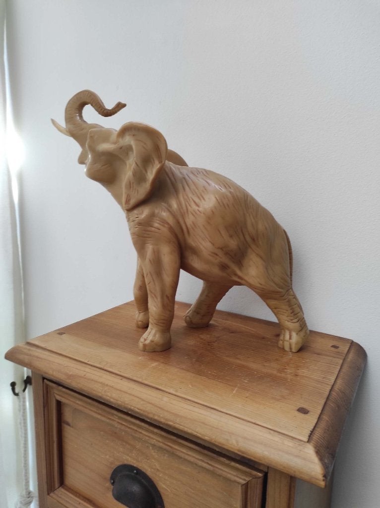 Groot olifanten beeld celluloid / ivorine antiek olifant, Ophalen of Verzenden, Zo goed als nieuw, Dier