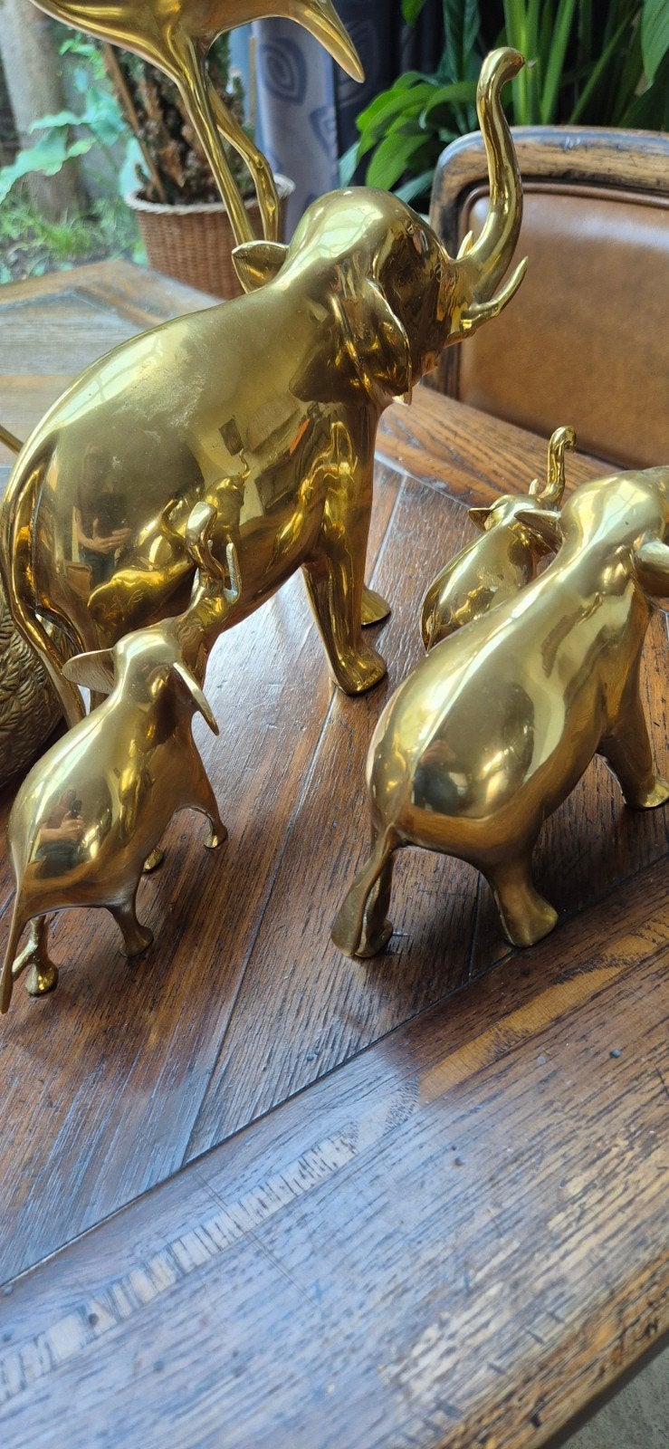 Set van 4 zware messing olifanten - Decoratie, Antiek en Kunst, Ophalen of Verzenden