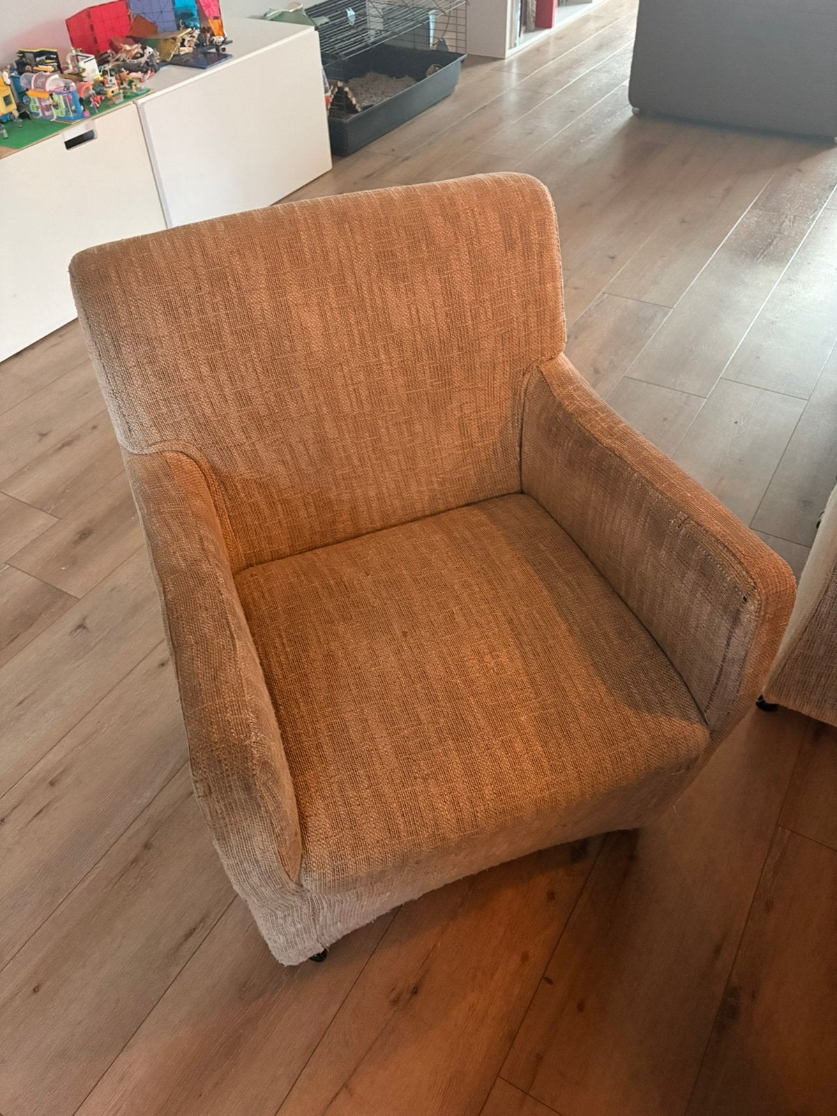 Gratis af te halen!! 7 eetkamerstoelen, Huis en Inrichting, Stoelen, Ophalen, Gebruikt, Bruin, Stof