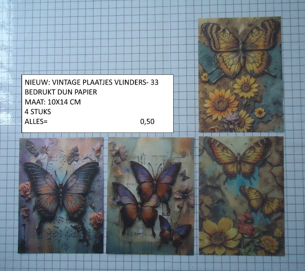 ⚠️nu 0,35: vintage plaatjes vlinders 33 ( alleen verzenden, Ophalen, Nieuw, Dieren, Knipvel
