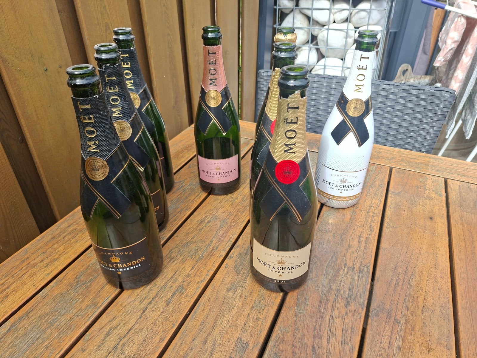 Lege Moët & Chandon Champagneflessen - Decoratie, Ophalen of Verzenden