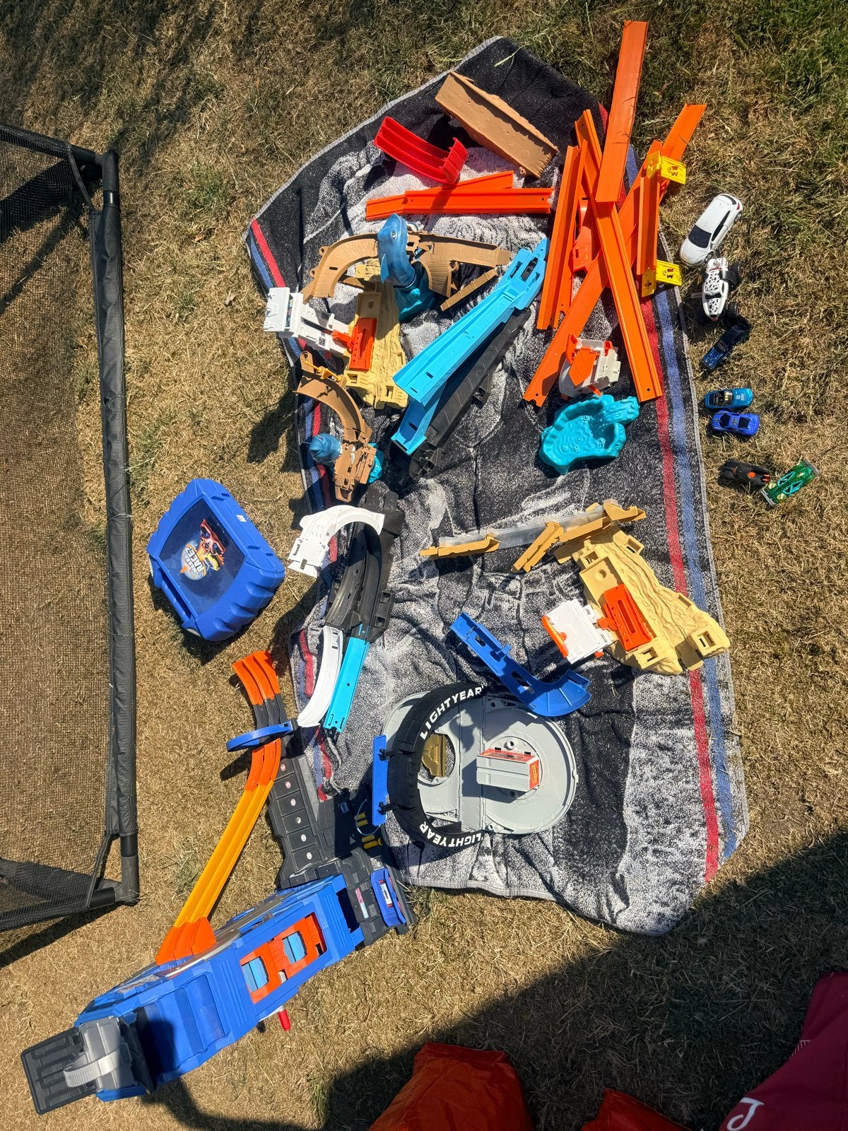 Grote set Hot Wheels racebanen en auto's, Ophalen, Gebruikt