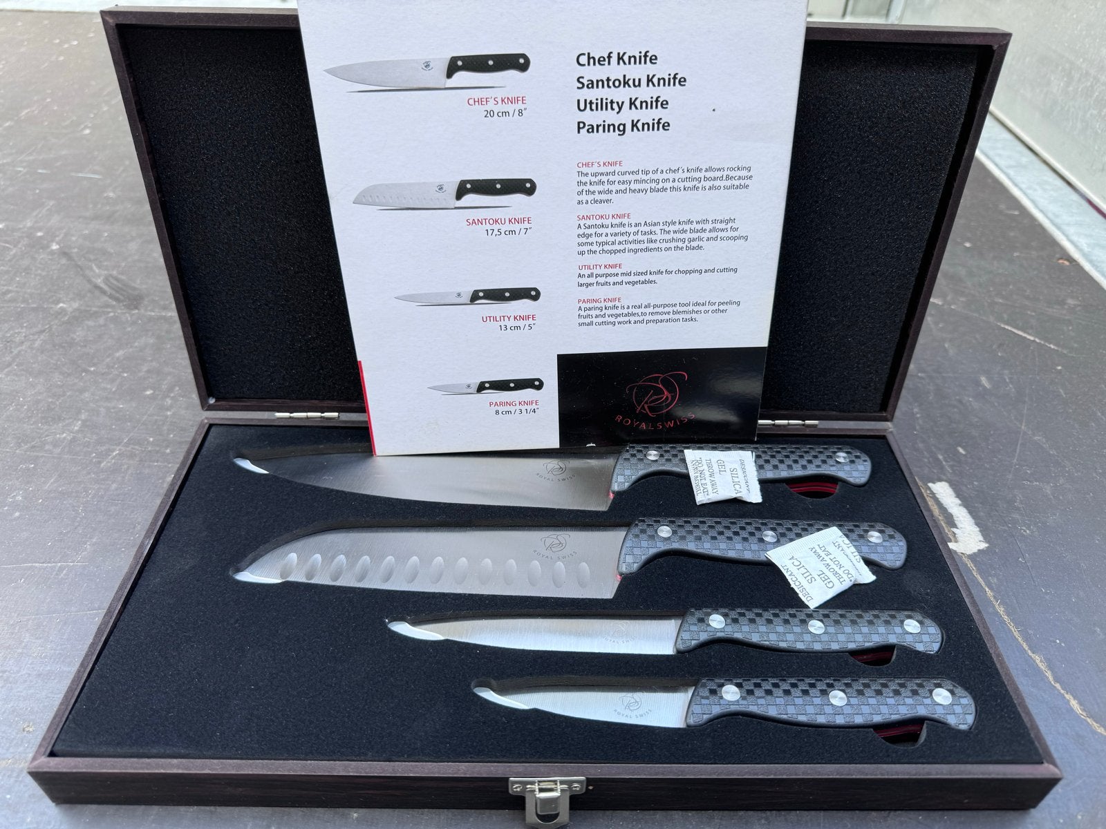 Royal Swiss Messenset - Chef, Santoku, Utility, Paring, Overige typen, Verzenden, Nieuw, Zwart