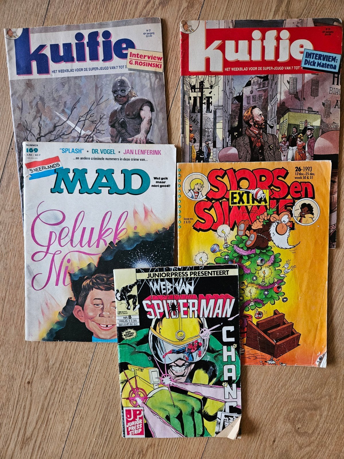 2 Kuifje en 3 andere striptijdschriften, Boeken, Tijdschriften en Kranten, Ophalen of Verzenden, Gelezen, Overige typen