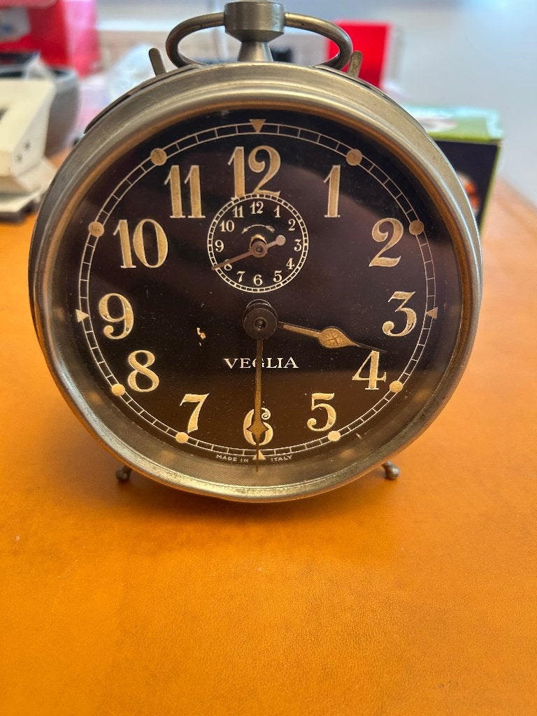 Antieke Italiaanse Veglia wekker, Witgoed en Apparatuur, Wekkers, Ophalen, Gebruikt, Analoog