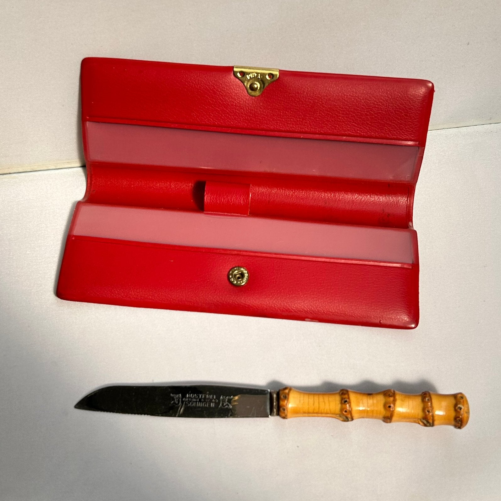 Solingen mesje in etui, Ophalen of Verzenden