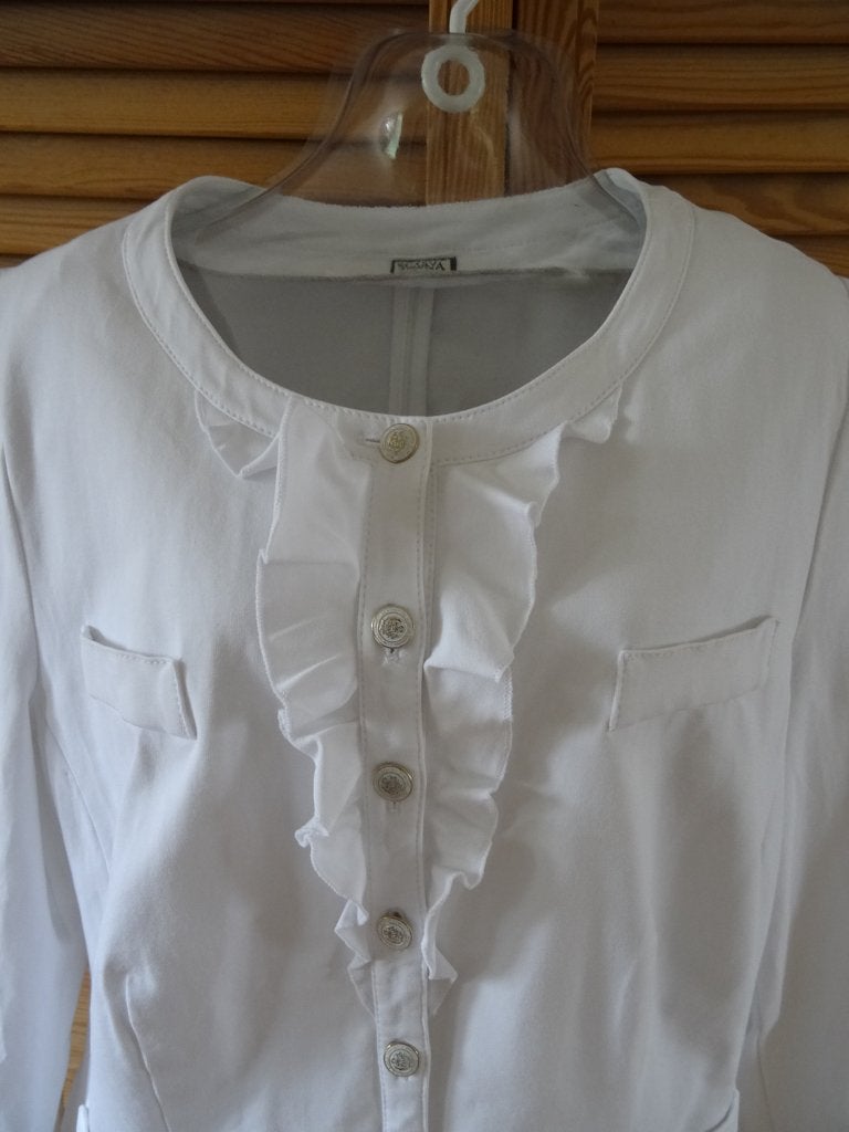 Scarva jasje - 92 % katoen en 8 % elastane mt M/L, Kleding | Dames, Verzenden, Scarva, Wit, Maat 42/44 (L)