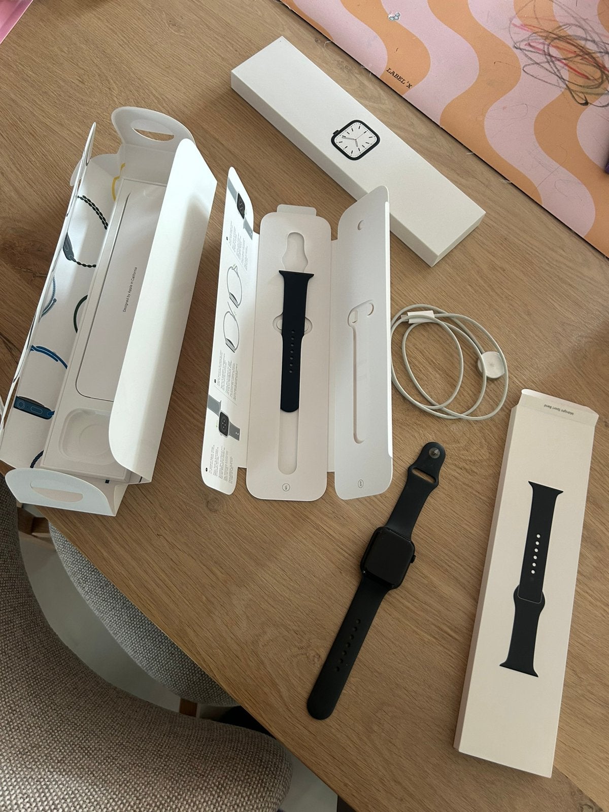 Apple Watch Series 7 45 mm Midnight Aluminium, Hartslag, Zwart, IOS, Ophalen of Verzenden