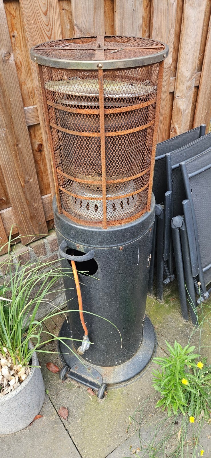 Terrasheater op gas, 1.50m, Tuin en Terras, Terrasverwarmers, Ophalen, Gebruikt, Gas, Vloer