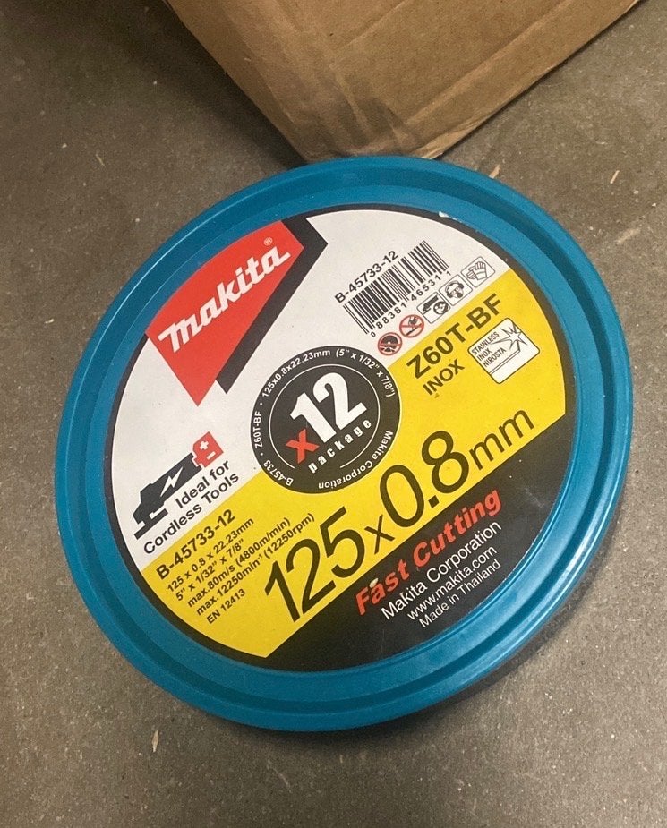 Makita doorslijpschijf 125x0.8mm RVS - 12 stuks, Onbekend, Nieuw, Ophalen of Verzenden, Onbekend