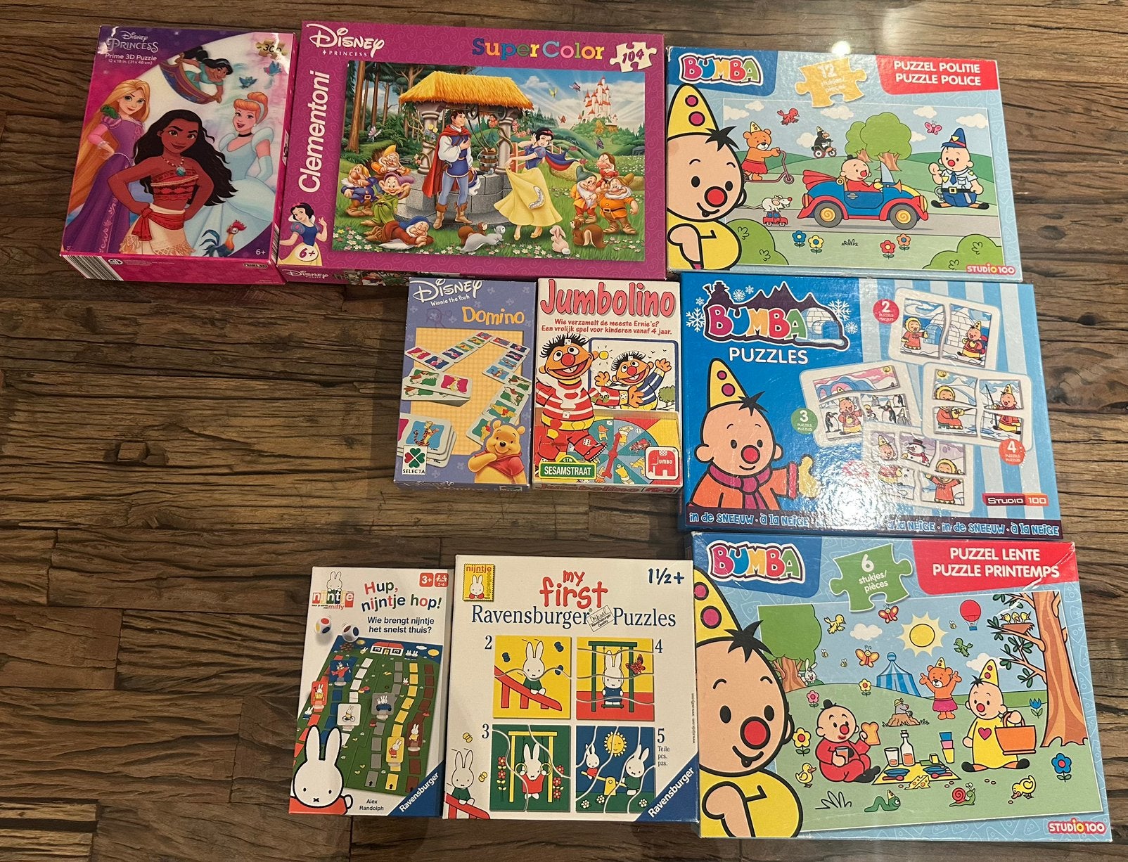 Grote partij kinder puzzels&spelletjes–Bumba, Disney,Nijntje, Ophalen of Verzenden, 10 tot 50 stukjes, Zo goed als nieuw